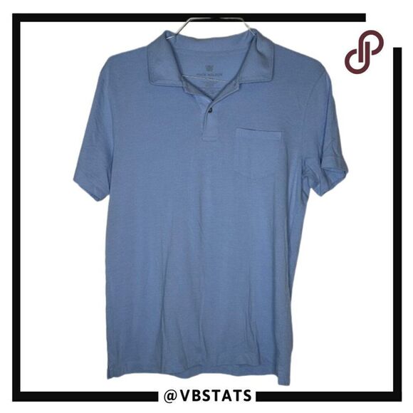 Mack Weldon Large Vesper Pocket Polo in Light Blue - Picture 1 of 4